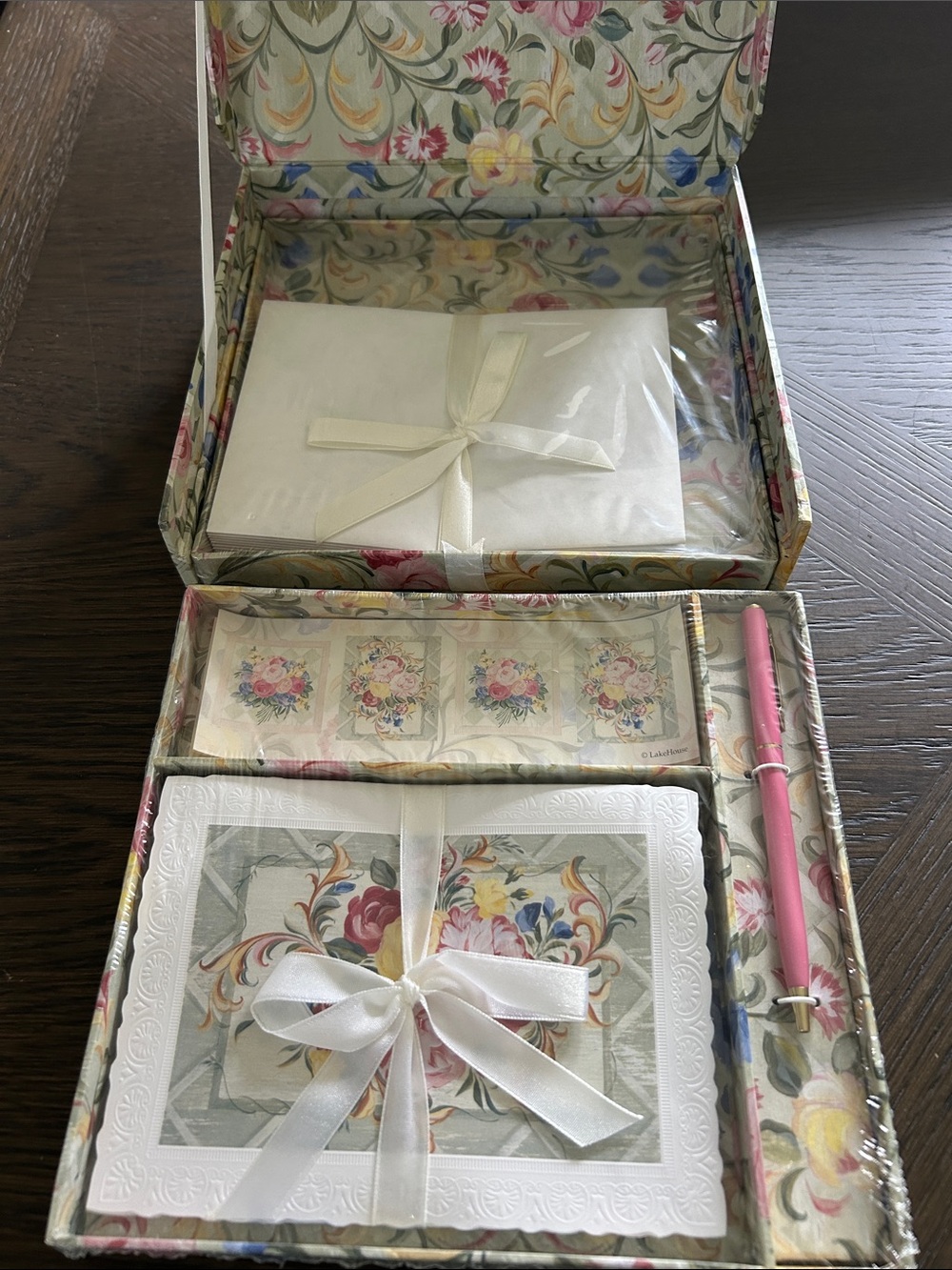 Stationery Gift Set Chest with Pink Pen NWT - Picture 2 of 9